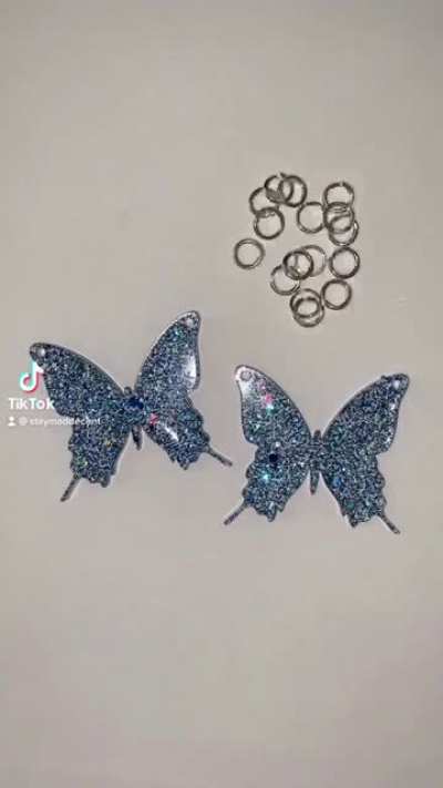 blue resin butterfly earrings ?