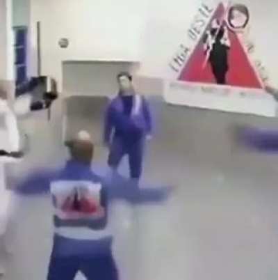 robbery gone wrong by not paying attention to the sign on the door..