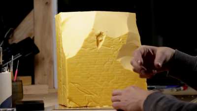 stop motion cheese sculpture