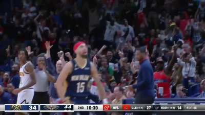 [Highlight] Jose Alvarado with the heat check as he scores his 14th point and 4th 3 pointer in less than 5 minutes of play time