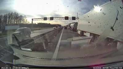 A truck lost its 10 tons offal, Geldrop, The Netherlands, 16-03-2023