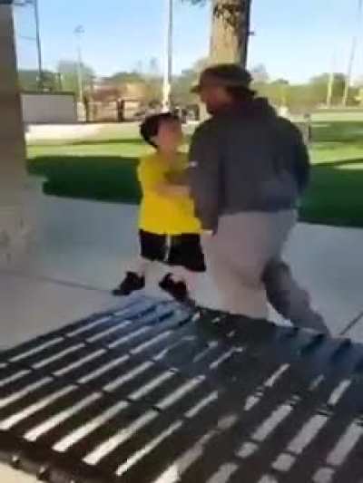 Kid repeatedly punches adult