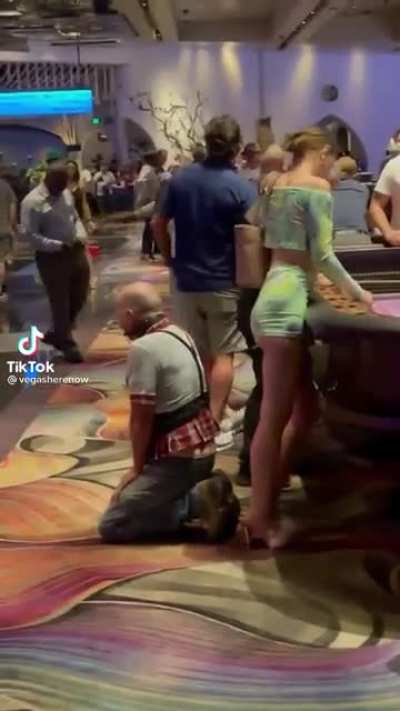 My man enjoys a bit of punishment other than gambling in Vegas