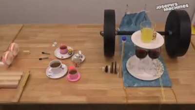 A nice end to the Rube Goldberg machine.