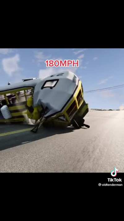Helpful demonstration for bus drivers who like to go 200 mph