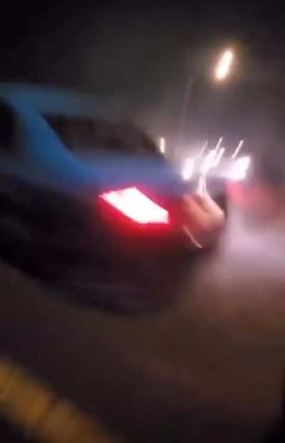 doing doughnuts on the street.