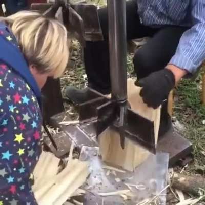 Self made Machine That makes firewood with ease