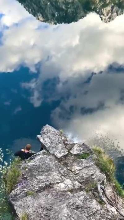 ? Jump into the 'Sky'; Lake Alpsee, Ostallgäu Bavaria Germany