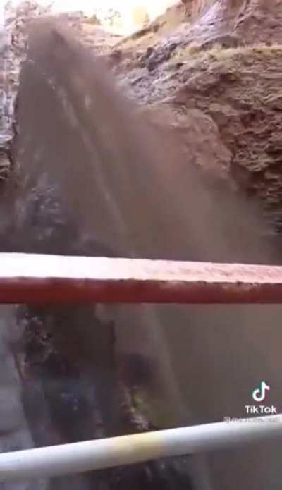 Opening a dams gate after being closed for years.