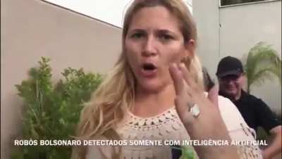Voters of the current president of Brazil repeating the phrase "I am Bolsonaro's robot", meaning they will do anything he says.