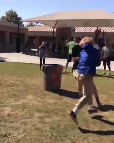 "Don't touch the trash can"
