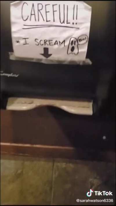 Screaming paper towel dispenser.