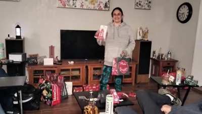 So I pranked my family Christmas grab bag with a gummy penis...this is the reaction ?
