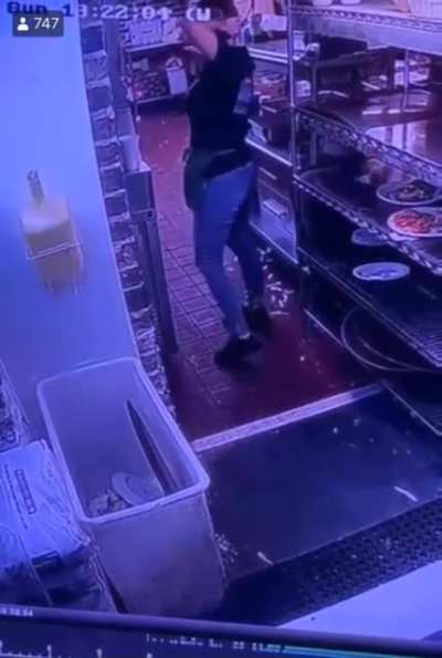 Using the trash can and not the racks to stack the food orders