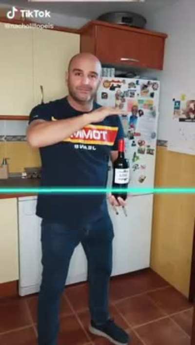 To make floating wine bottle