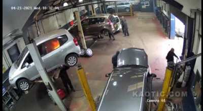 Welding a car