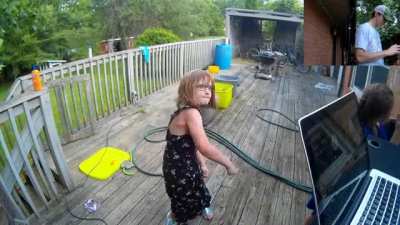 She really feels the drop!