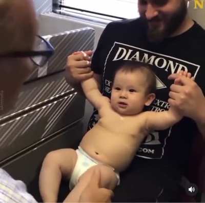 A clever doctor vaccinates a baby