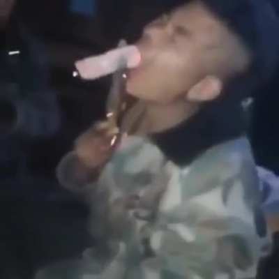 Eating charcoal