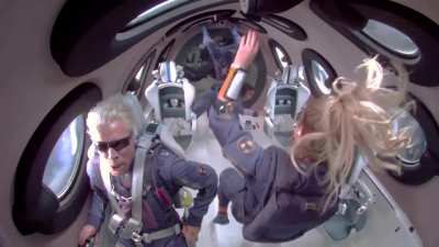 "To all you kids down there..." - Richard Branson's message from zero gravity in Unity 22