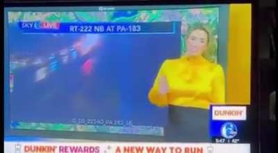 Newscaster`s fisting.