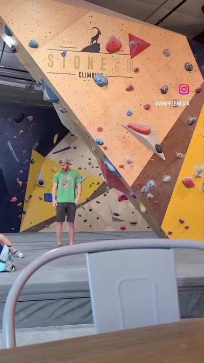 Kid running in bouldering area