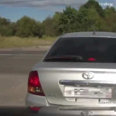 Did brakes fail? Or is he really that stupid