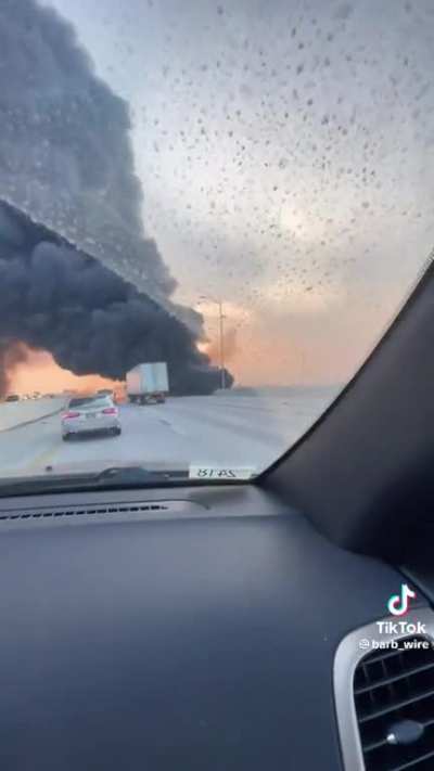 Moments Before the I-95 Collapse in Philly