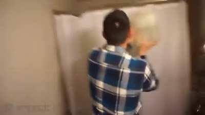 Never prank a man in the shower