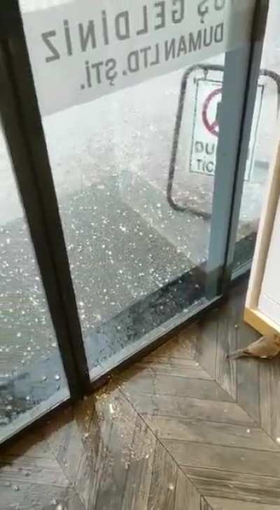 running from hail storm