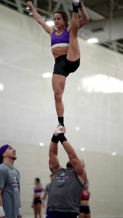Cheerleading duo shows off their moves