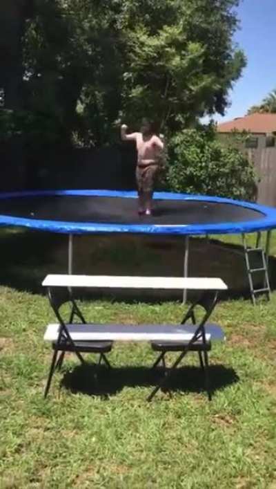 ~ I get wanting to jump on a pile of thumbtacks, but doing it shirtless…come on now.