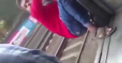 WCGW leaning outside the train