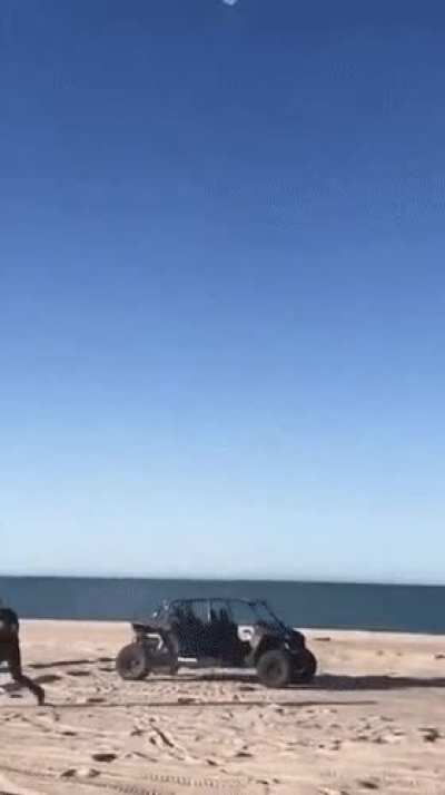 To run away from the falling bucket