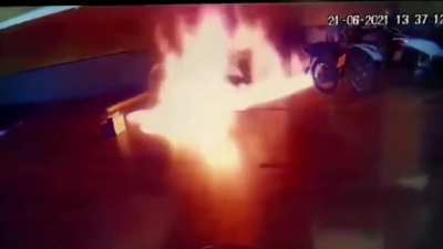 That feeling when you find out you parked your bike next to a guy's whose angry ex is a bit of a pyromaniac...