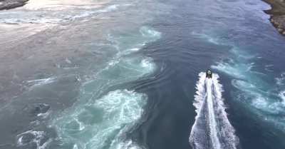 ?the Saltstraumen of Norway has one of the strongest tidal currents on the planet, producing maelstroms up to 10 m (33 ft) in diameter and 5 m (16 ft) in depth