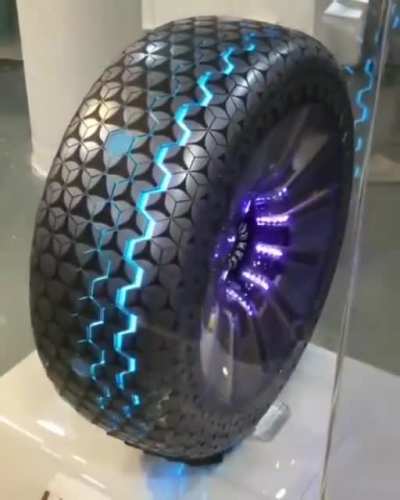 The "Hexonic Tire" is an Intelligent tire Concept where it can Change its Form upon the Grip, Temperature, or State of the Road.