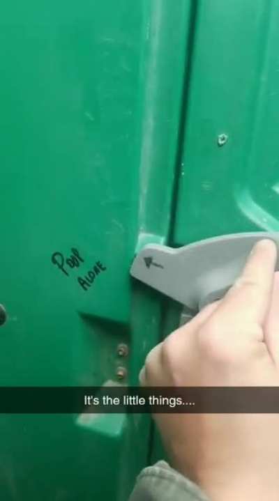 Porta potties both disgust and entertain me.