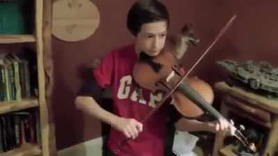 Kid plays banjo like a champ