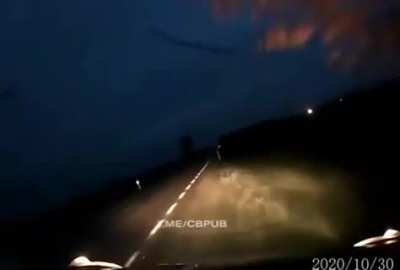 Idiot in tractor with no rear lights