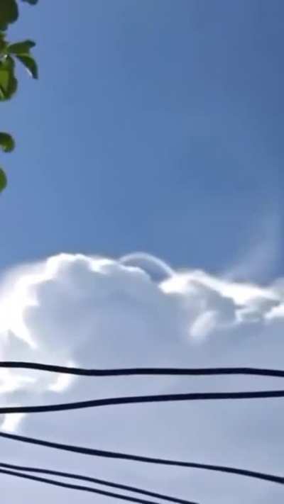 A rare meteorological phenomenon known as "crown flash"