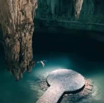 ? Swimming in a serene cave