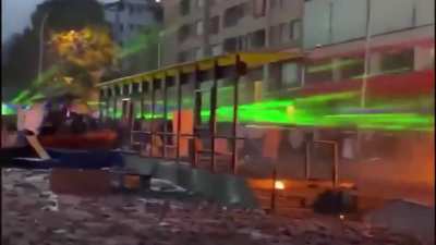 Protesters use lasers to disorient the police so they can’t shoot