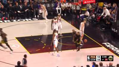 [Highlight] Thompson misses from the baseline while Iguodala saves it with the putback.