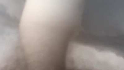 Incredible close-up footage of a massive tornado.
