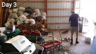 I love showing off this hyperlapse of a barn I organized single-handedly over a 3-day period. Yes, most of that was junk, but it wasn't mine to throw away. I was given that barn to use to teach my free class to teenagers on engine removal and replacement.