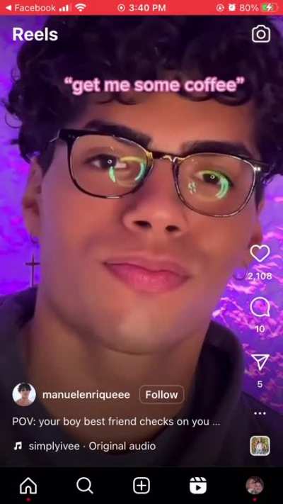 I don’t have TikTok anymore but I can’t escape reels? why did he do that with his eyes I cannot
