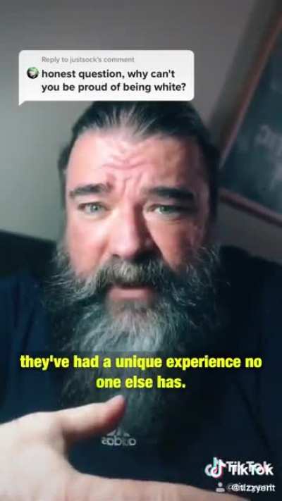 A man giving a well-thought-out explanation on white vs black pride