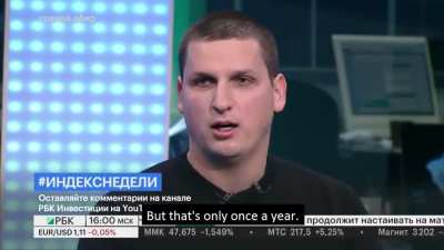 A snapshot of the Russian economy: an investment expert goes live on air and says his current career trajectory is to work as "Santa Claus" and then drinks to the death of the stock market (With subtitles)