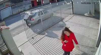 Man is almost hit by idiot driver
